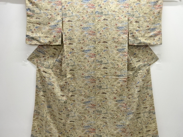 JAPANESE KIMONO / ANTIQUE KIMONO / SILK / TSUMUGI / BUTTERFLY